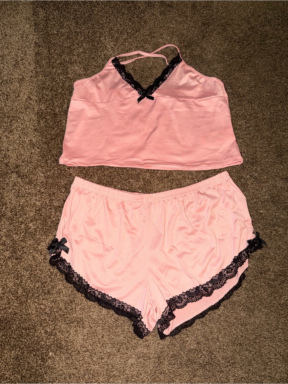 Women’s Pink Lace-Trim Sleep Set